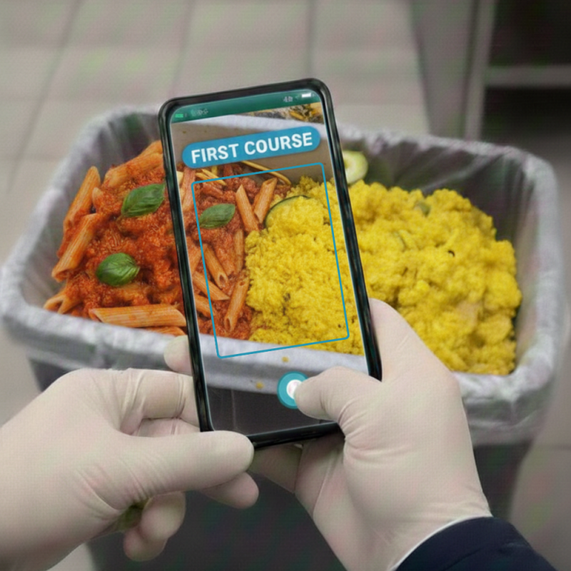 Monitoraggio spreco alimentare con AI in mensa aziendale Dussmann