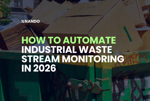Industrial waste stream monitoring system with AI cameras and IoT sensors in manufacturing plant