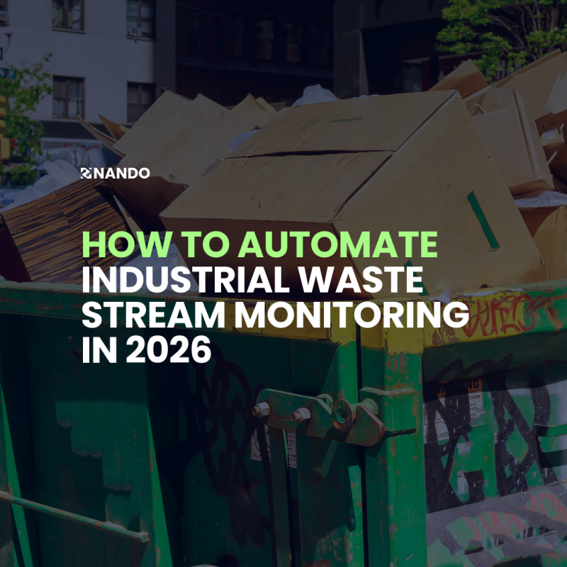 Industrial waste stream monitoring system with AI cameras and IoT sensors in manufacturing plant