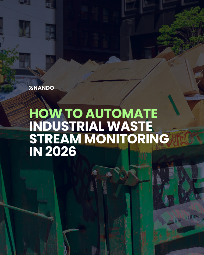 Industrial waste stream monitoring system with AI cameras and IoT sensors in manufacturing plant