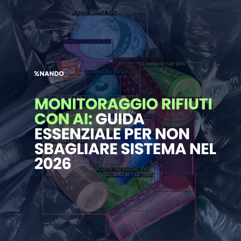 Sistema di monitoraggio rifiuti con AI in ambiente industriale e ufficio